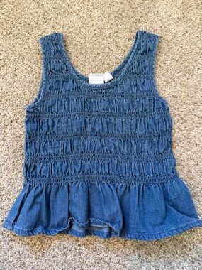 GAP Kids Blue Smocked Peplum Tank Top 4-5